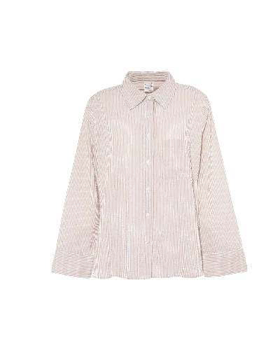 Nudea Women's Brown Seersucker Boxy Shirt - Mocha Stripe In Neutral