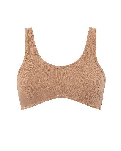 Nudea Women's Neutrals The Organic Cotton Dip Front Bralette - Mocha In Nude