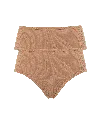 Nudea Women's Neutrals The Organic Cotton Midi Brief 2 Pack - Mocha In Brown