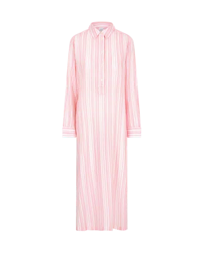 Nudea Women's Pink / Purple The Maxi Shirt - Fondant Pink Stripe In Pink/purple