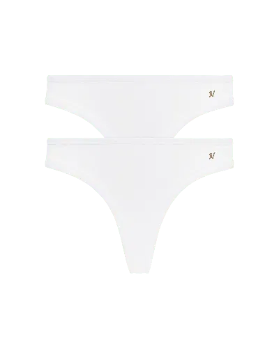 Nudea Women's The Organic Cotton Dipped Thong Two Pack - Cotton White