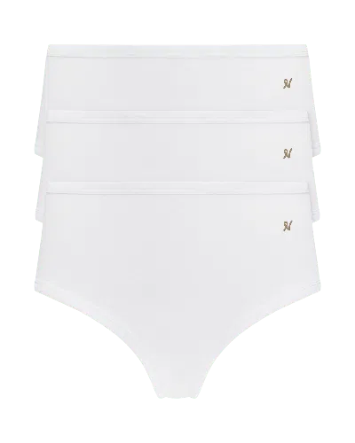 Nudea Women's The Organic Cotton Midi Brief Three Pack - Cotton White