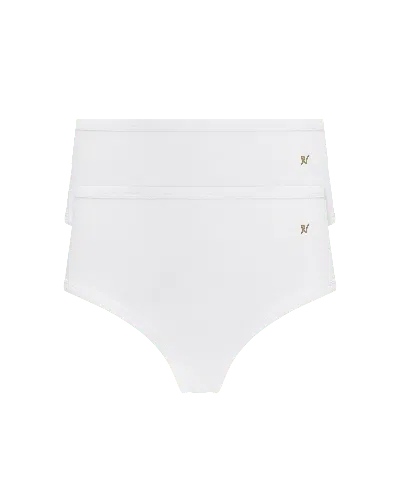Nudea Women's The Organic Cotton Midi Brief Two Pack - Cotton White