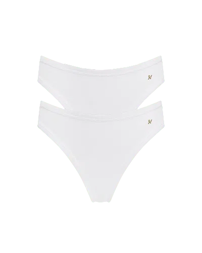 Nudea Women's The Organic Cotton Mini Brief 2 Pack - Cotton White