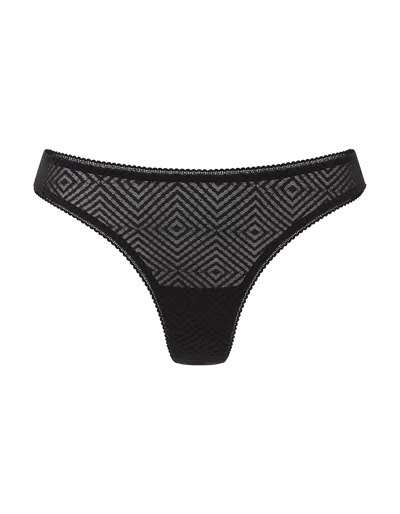 Nudea Women's The Sheer Deco Barely There Thong Three Pack - Black