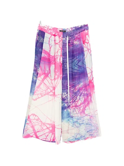 Nude:masahiko Maruyama Abstract-print Wide-leg Trousers In Purple