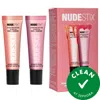 Nudestix Nudeglow Hydrating Peptide Lip Butter Duo Set 0.3 oz / 10 ml In Rose Sparkle, Vanilla Sprinkle
