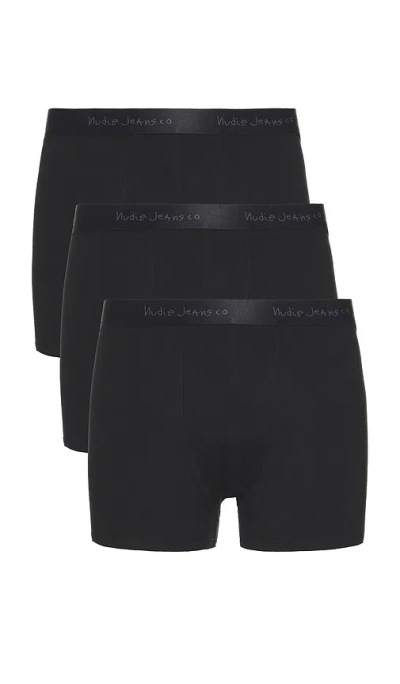 Nudie Jeans 3 Pack Boxer Briefs In Black