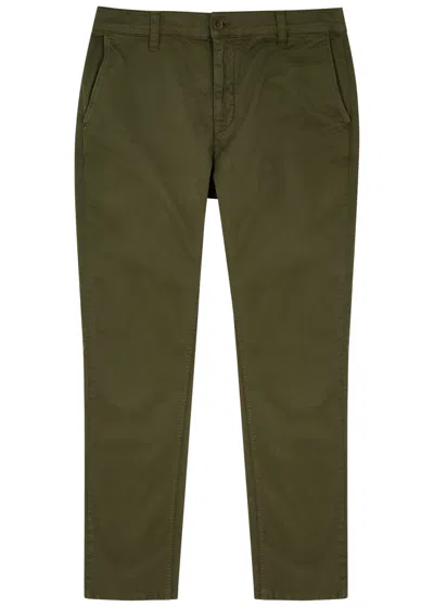 Nudie Jeans Alvin Slim-leg Stretch-cotton Chinos In Khaki