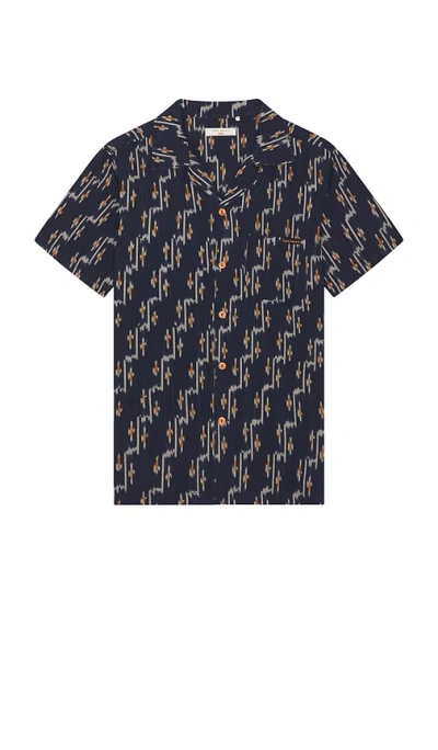 Nudie Jeans Arvid Ikat T-shirt In Navy