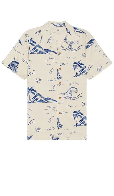 Nudie Jeans Arvid Waves Hawaii Shirt In 淡褐色