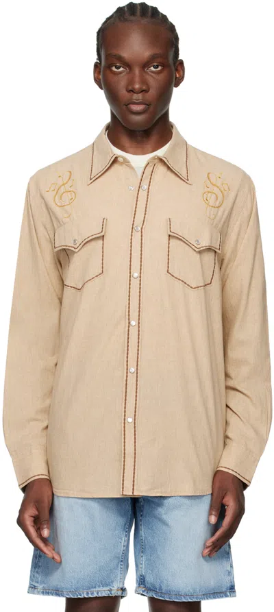 Nudie Jeans Beige George Cowboy Shirt