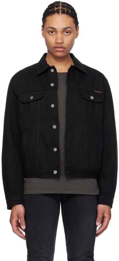 Nudie Jeans Danny Logo-embroidered Denim Jacket In Black