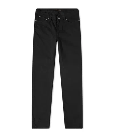 Nudie Jeans Black Mid-waist Straight Jeans