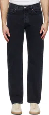 Nudie Jeans Black Rad Rufus Jeans In Black Vintage