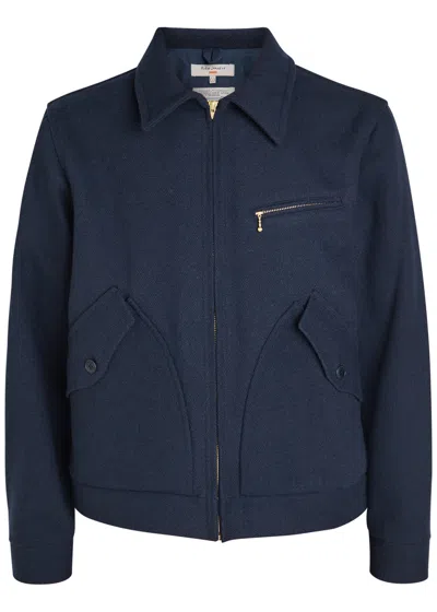 Nudie Jeans Blake Wool-blend Jacket In Blue