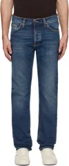 Nudie Jeans Blue Solid Ollie Jeans In Blue