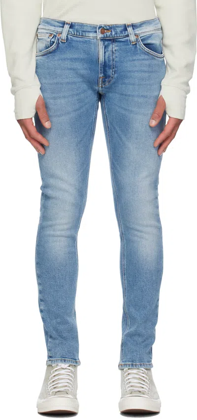 Nudie Jeans Blue Tight Terry Jeans In Rugged Blues