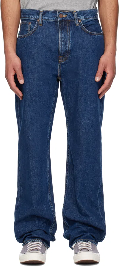 Nudie Jeans Blue Tuff Tony Jeans In Evening Jazz