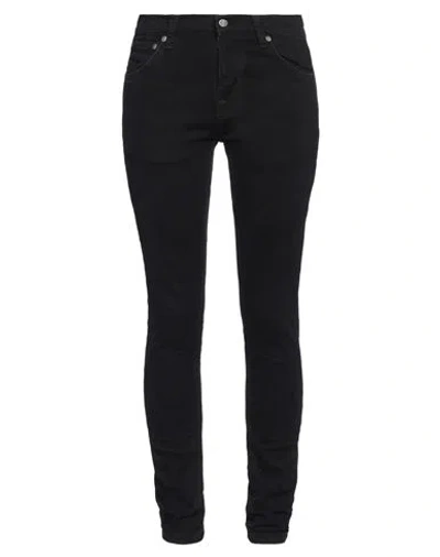 Nudie Jeans Co Woman Jeans Black Size 27w-30l Cotton, Elastane