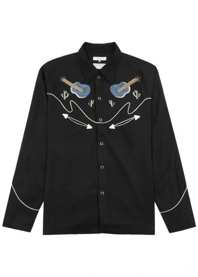 Nudie Jeans Gonzo Embroidered Shirt In Black