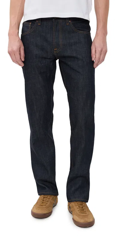 Nudie Jeans Gritty Jackson Straight Jeans Dry Old In Blue