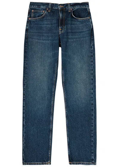 Nudie Jeans Gritty Jackson Straight-leg Jeans In Dark Blue