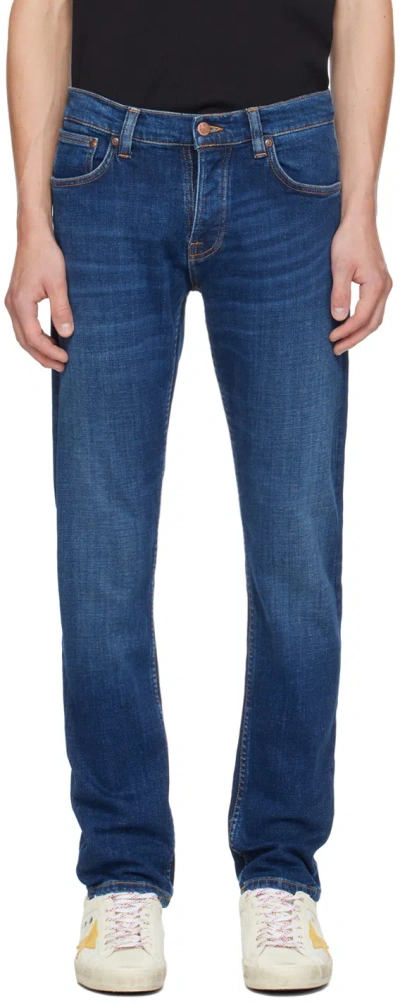 Nudie Jeans Indigo Grim Tim Jeans In Indigo Myth