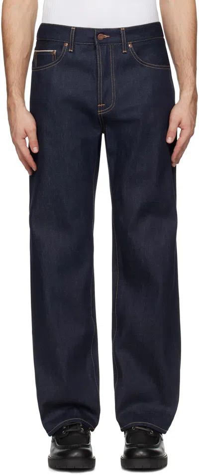Nudie Jeans Indigo Tuff Tony Jeans In Dry Twilight Selvage