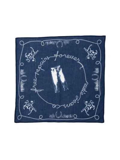 Nudie Jeans Ingrid Bandana In Navy In Blue