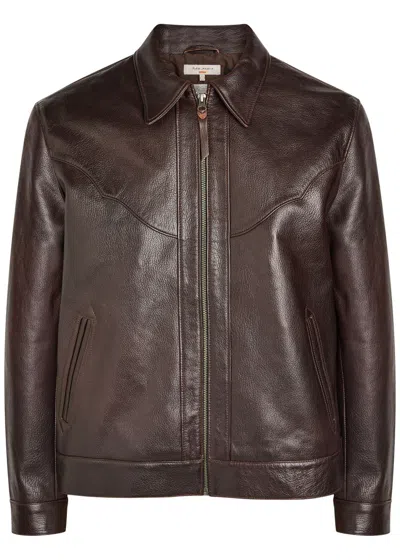 Nudie Jeans Joppe Western Leather Jacket In Brown
