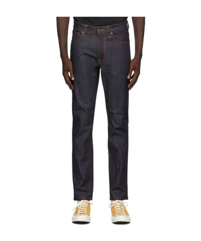 Nudie Jeans Gritty Jackson Organic-cotton Straight-leg Jeans In Navy