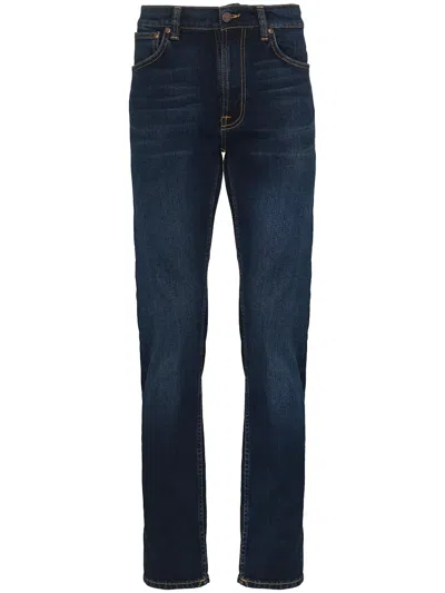 Nudie Jeans Solid Ollie Lost Faded Denim Jeans In Blue