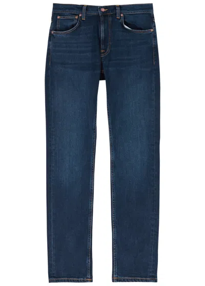 Nudie Jeans Lean Dean Slim-leg Jeans In Dark Blue