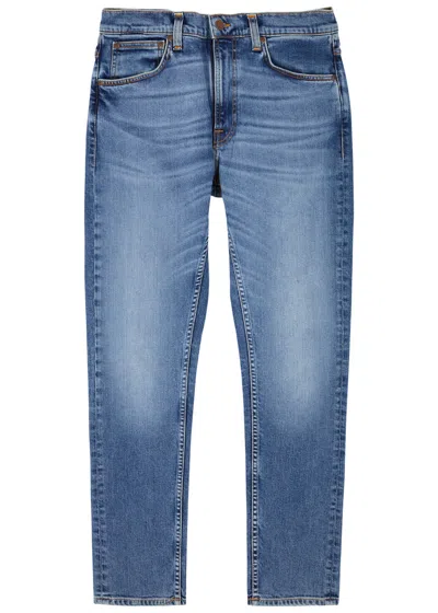 Nudie Jeans Lean Dean Slim-leg Jeans In Mid Blu