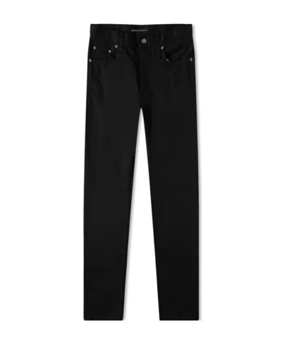 Nudie Jeans Logo Tapered Jeans In Black
