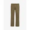 NUDIE JEANS NUDIE JEANS MEN'S OLIVE TUFF TONY REGULAR-FIT WIDE-LEG COTTON TROUSERS