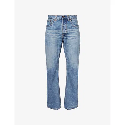 Nudie Jeans Mens Alf Silver Tracks Cotton Denim Jeans In Blue