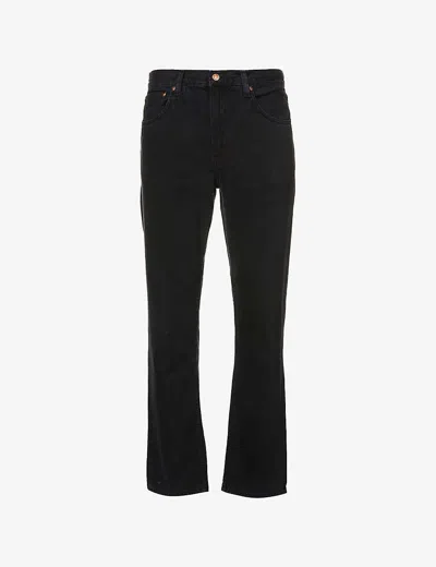 Nudie Jeans Mens Black Skies Lean Dean Slim-fit Tapered Stretch-denim Jeans