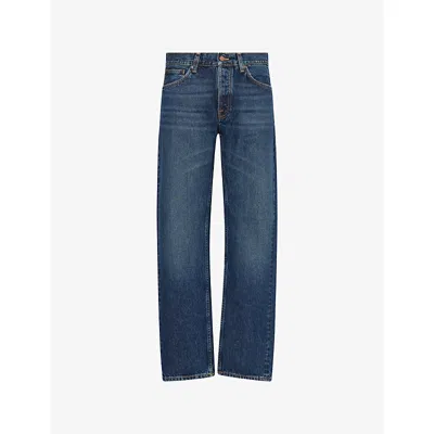 Nudie Jeans Mens Blue Soil Rad Rufus Straight-leg Denim Jeans