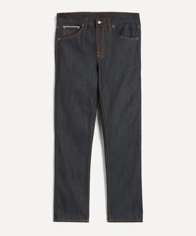 Nudie Jeans Mens Gritty Jackson Straight-leg Jeans In Dry Dusk Selvage In Black