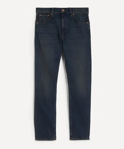 Nudie Jeans Mens Lean Dean Jeans In Blackened Blue