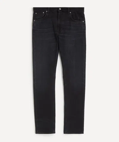 Nudie Jeans Mens Lean Dean Jeans In Deep Tracks In Black