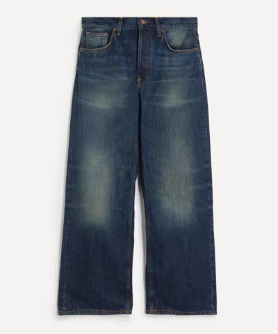 Nudie Jeans Mens Loud Larry Jeans In Dirt Wash In Blue