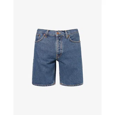 Nudie Jeans Mens Seth Regular-fit Denim Shorts Morning Soul