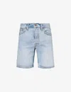 Nudie Jeans Mens Seasalt Seth Brand-patch Regular-fit Denim Shorts In Seasalt