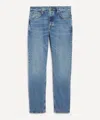 Nudie Jeans Mens Solid Ollie Worn Vintage Slim-fit Jeans In Blue