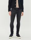 Nudie Jeans Skinny Lin Faded Slim Jeans In Worn Black