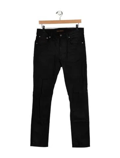 Pre-owned Nudie Jeans Mid-rise Straight Leg Jeans In Black