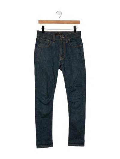 Pre-owned Nudie Jeans Mid-rise Straight Leg Jeans In Blue